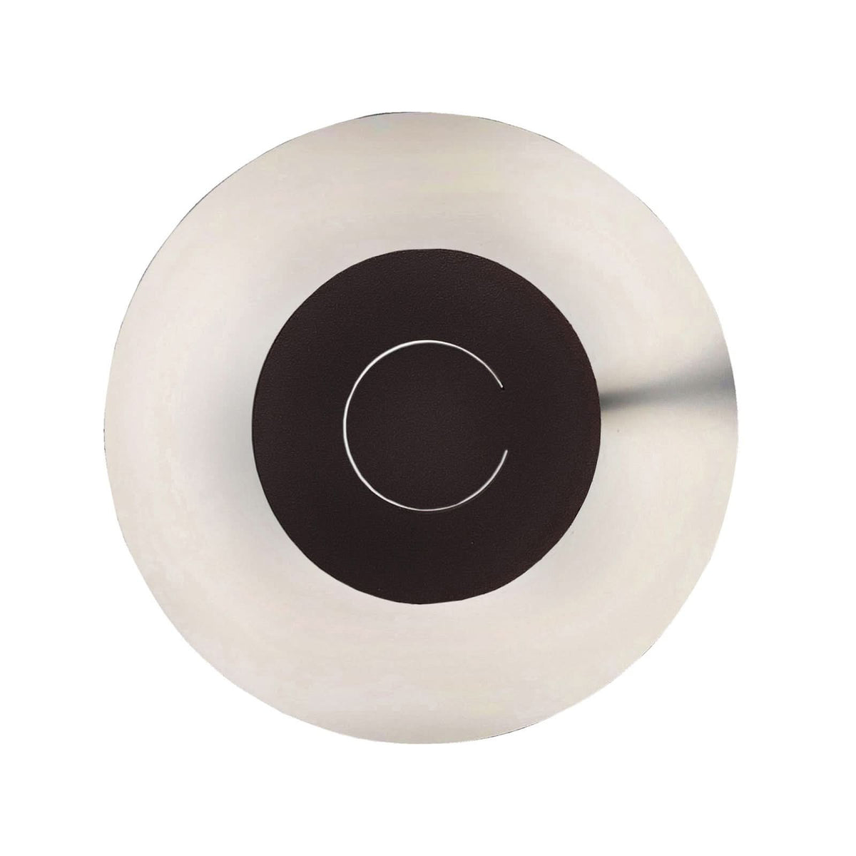 Applique murale LED DoppioZero en acier, blanc et marron foncé, Ø 30 cm