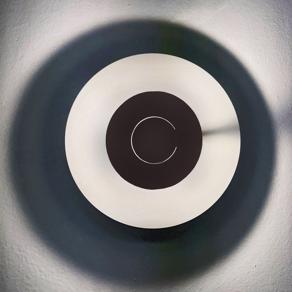 Applique murale LED DoppioZero en acier, blanc et marron foncé, Ø 30 cm