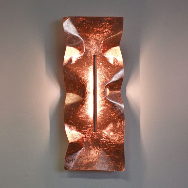 Applique murale LED Crash Tube en acier, feuille de cuivre, hauteur 60 cm