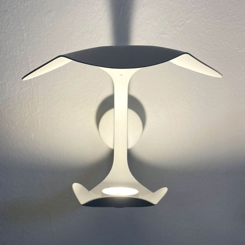 Applique murale LED Le Gigine en acier, blanc, hauteur 16 cm
