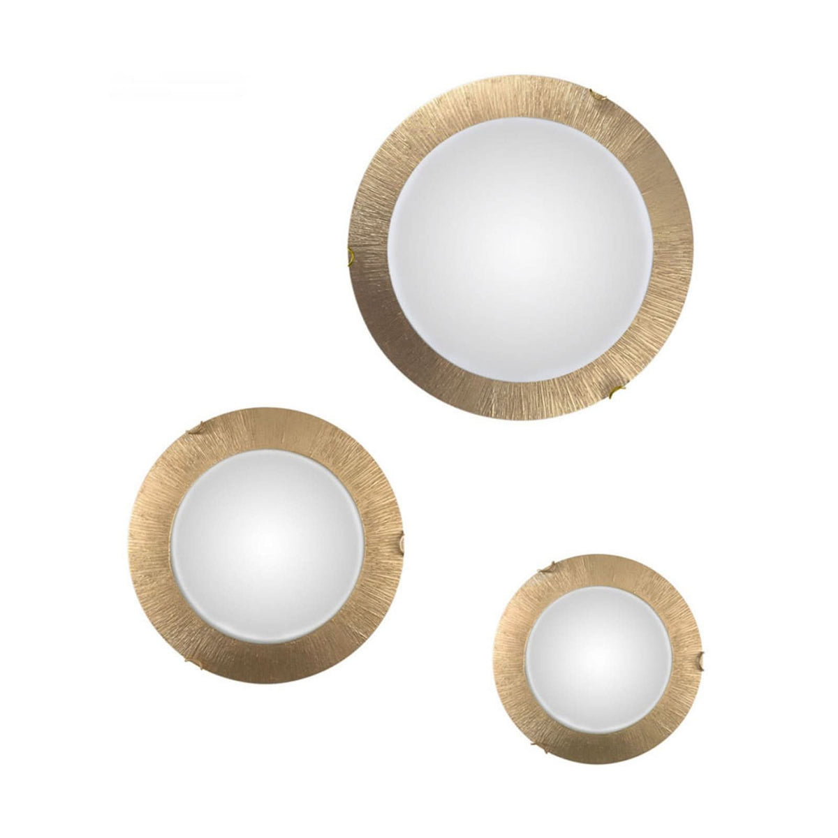 Applique murale Kolarz Moon Sun en verre, doré et blanc, 3 lumières, Ø 50 cm