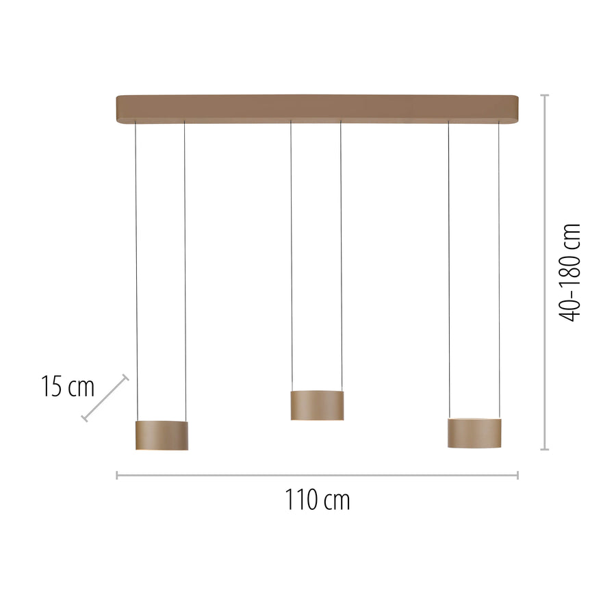 Suspension Pure Clipse marron, L 15 cm