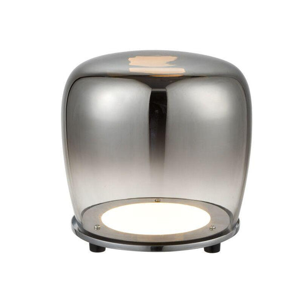 Lampe à poser LED Berloz noire, verre