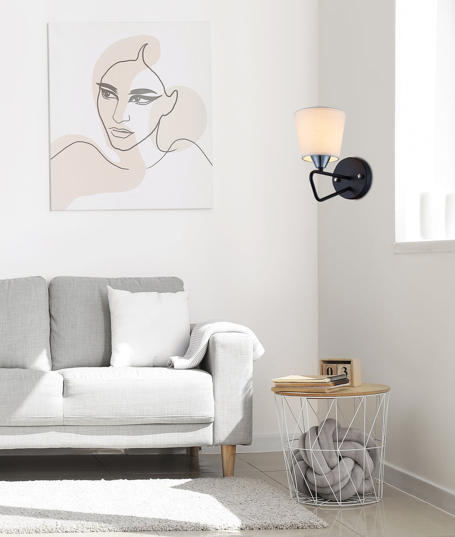 Applique murale Morley noire, tissu