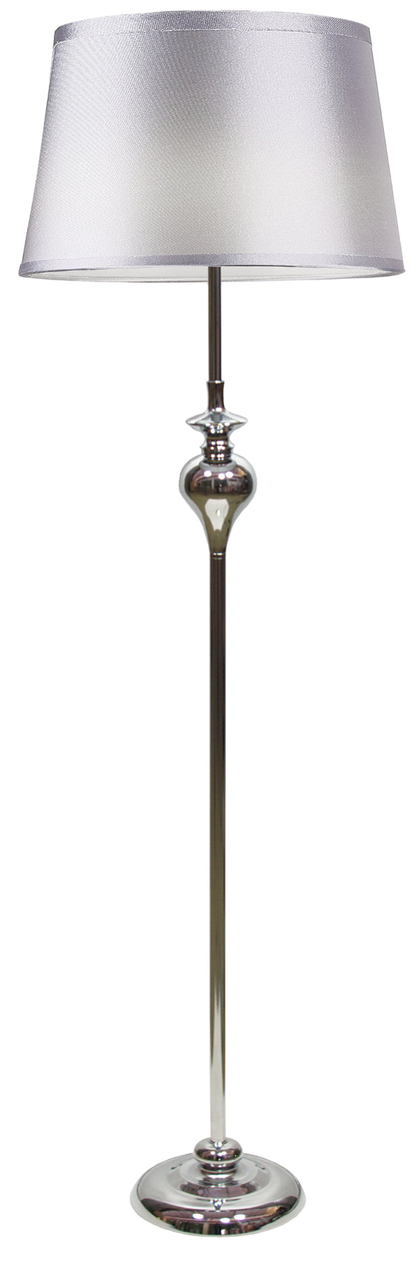 Lampadaire Prima argenté, tissu