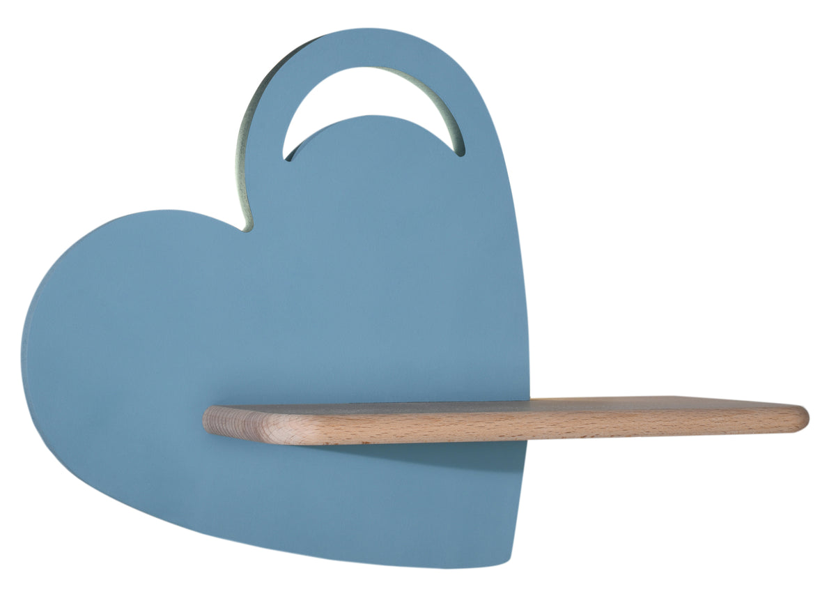 Applique murale LED Heart pour chambre d'enfant bleue, bois (réf. 21-03867)