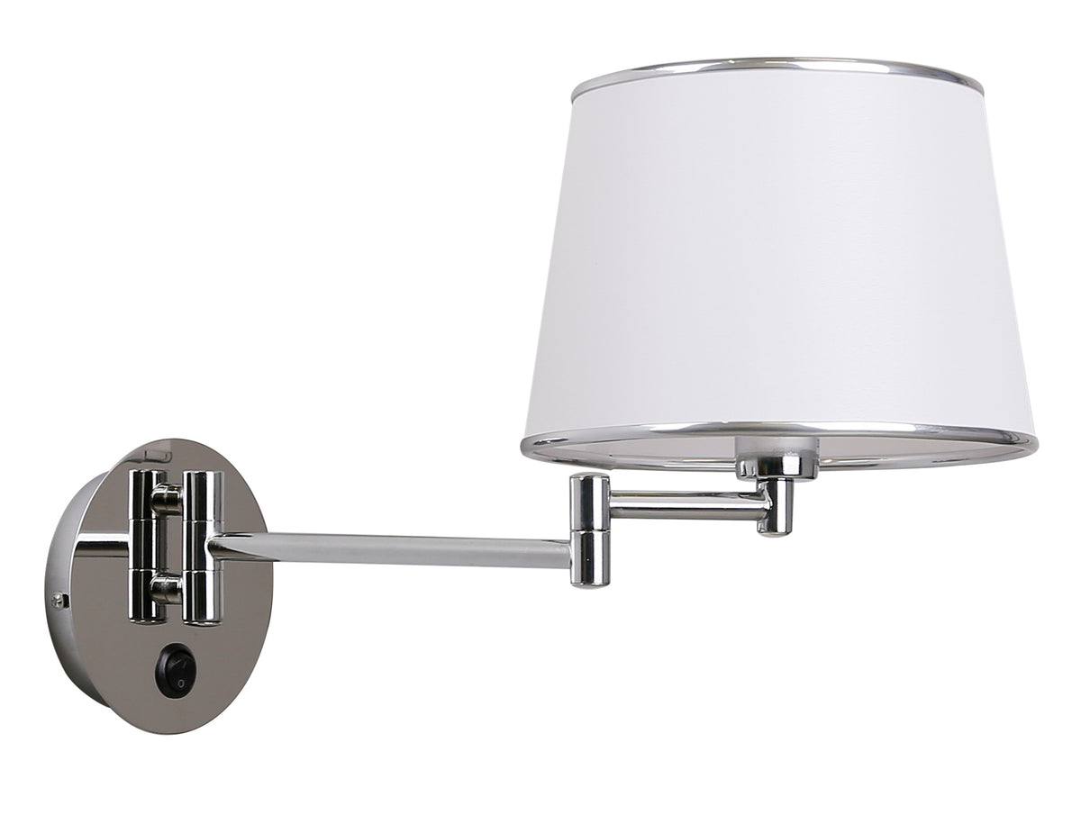 Applique murale Lawa chromée et blanche, tissu
