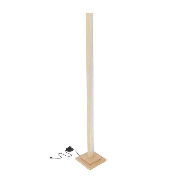Lampadaire LED Alset bois et argenté