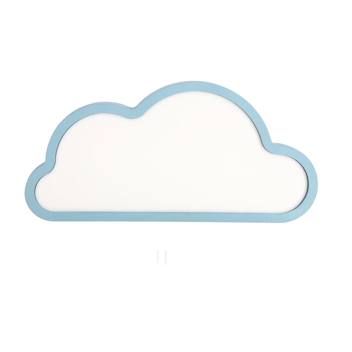Vue de face de la lampe nuage bleue avec diffuseur blanc et contour arrondi.