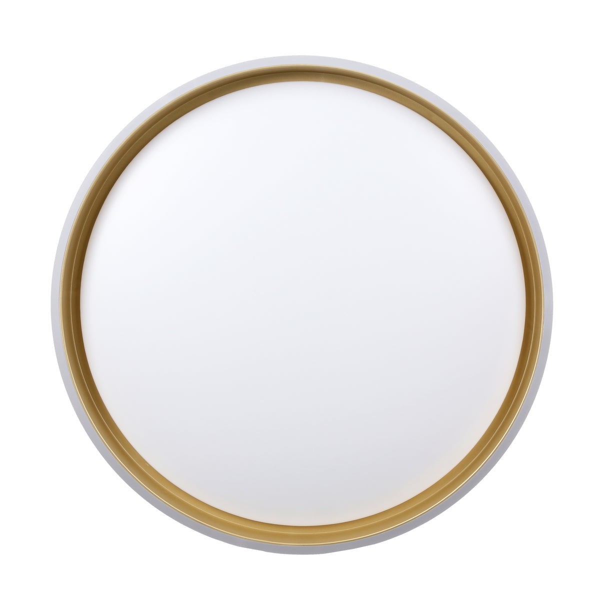 Vue de face identique du plafonnier, cadrage serré sur le diffuseur blanc.