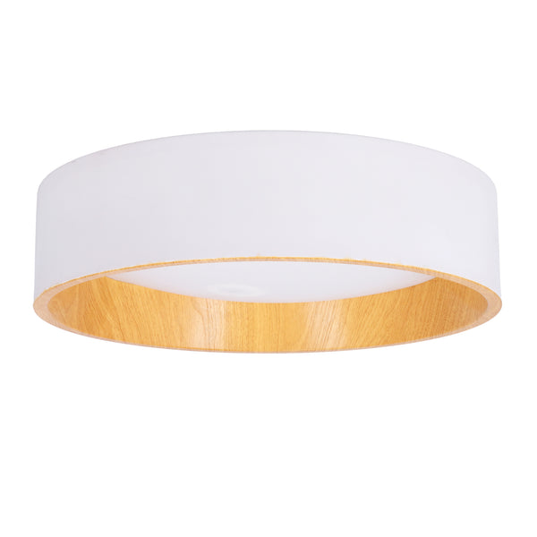 Plafonnier LED Lazio blanc et bois