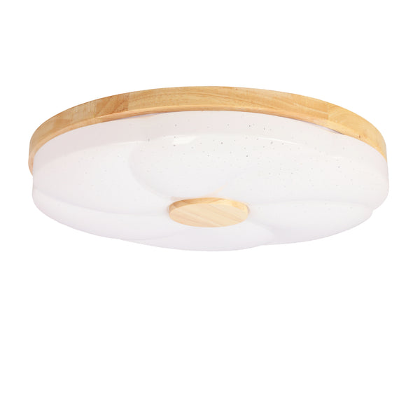 Plafonnier LED Fiorino blanc et bois
