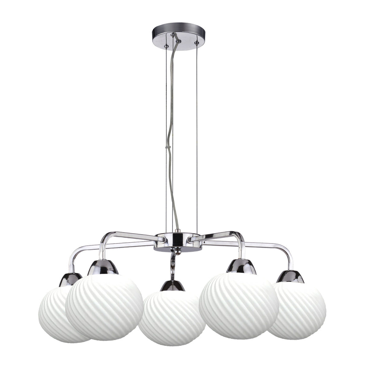 Suspension Madryt 5 lumières, verre