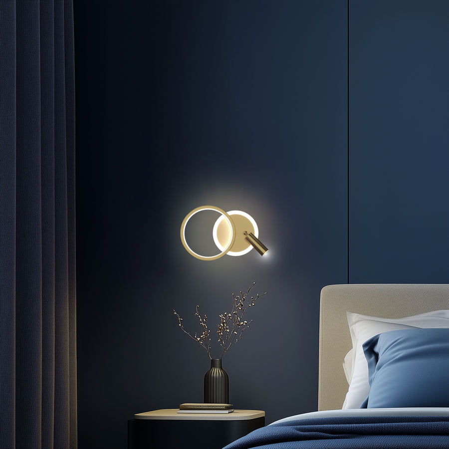 Applique murale LED Monet dorée, L 28 cm