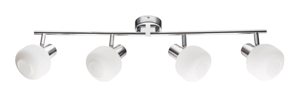 Plafonnier Andrus 4 lumières argenté, verre