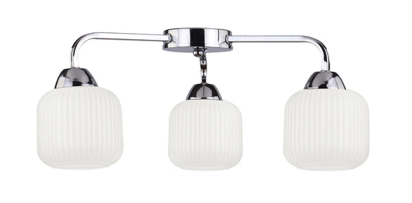 Plafonnier Cromado 3 lumières argenté, verre