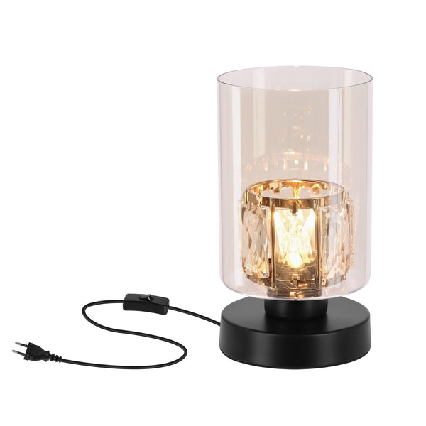 Lampe à poser Ducato noire, verre