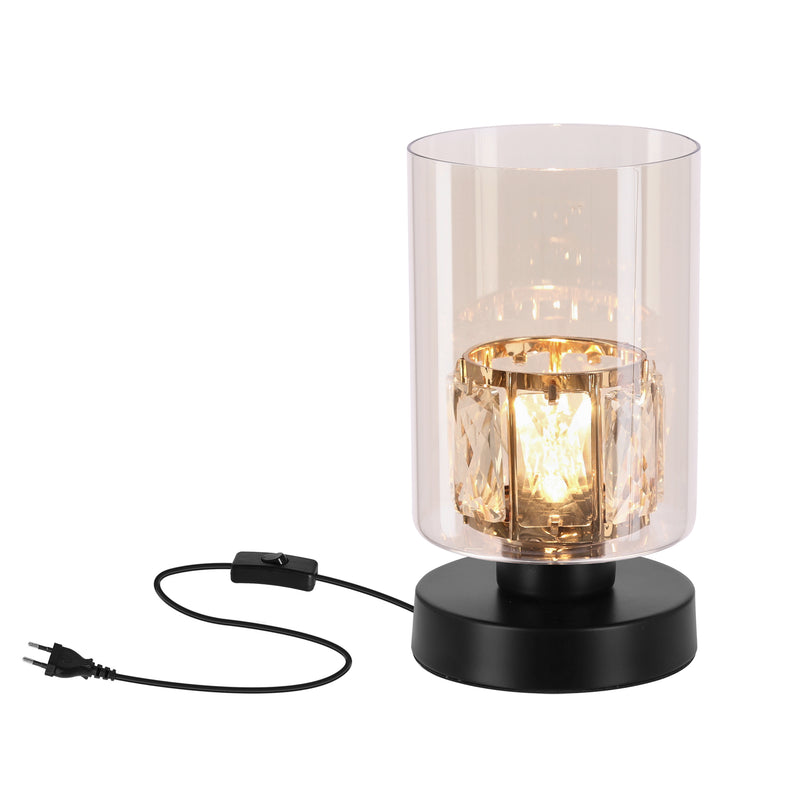 Lampe à poser Ducato noire, verre