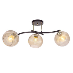 Plafonnier Manon 3 lumières noir, verre