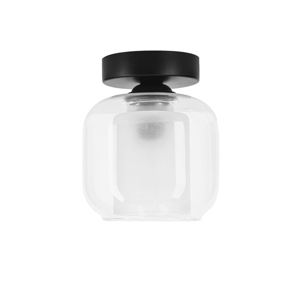Plafonnier Estima noir, verre