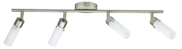 Plafonnier Concordia 4 lumières nickel satiné, verre