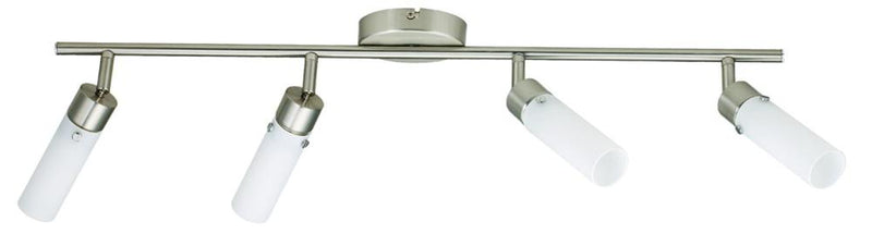 Plafonnier Concordia 4 lumières nickel satiné, verre