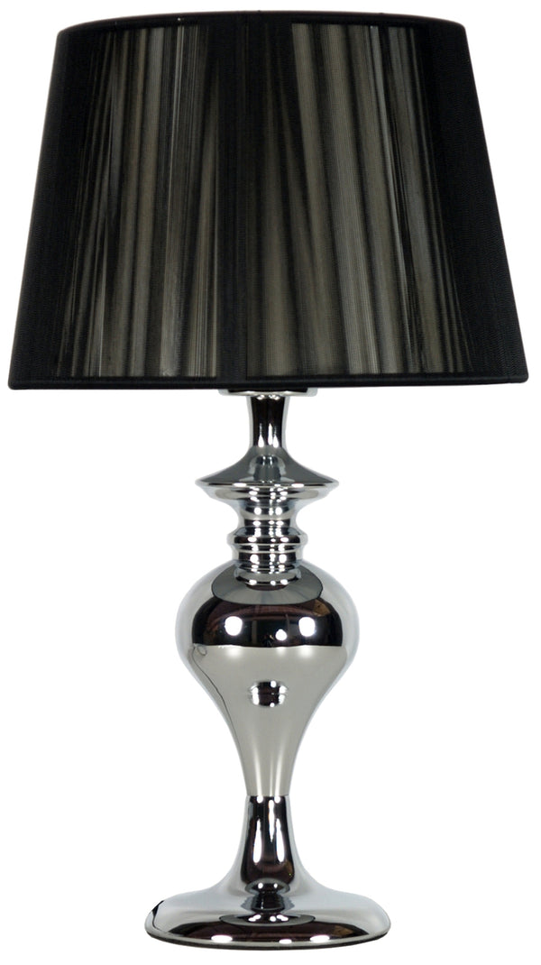Lampe à poser Gillenia chromée et noire