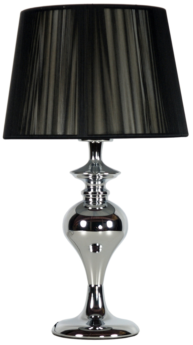 Lampe à poser Gillenia chromée et noire