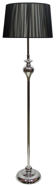 Lampadaire Gillenia chromé et noir