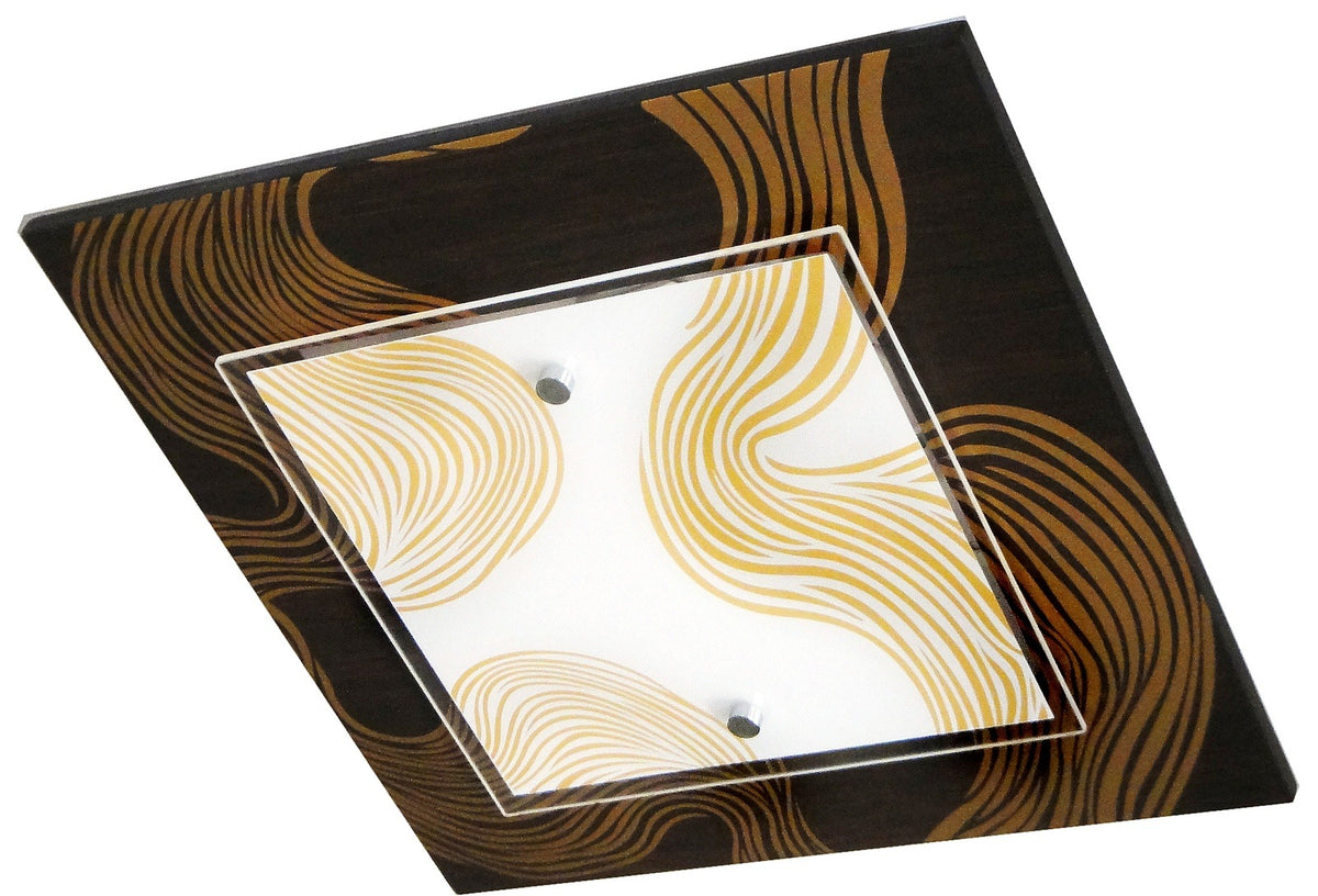 Plafonnier Morena 2 lumières noir, verre