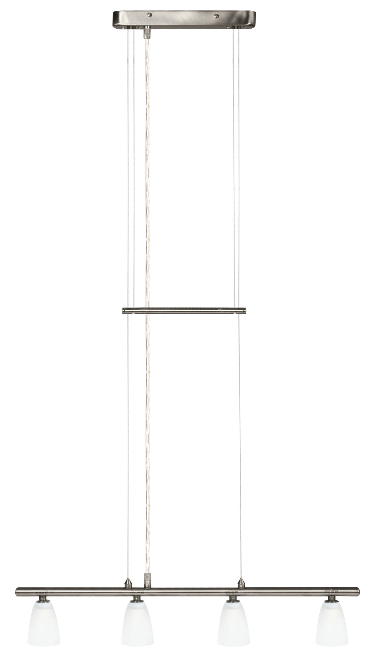 Suspension Parma 4 lumières nickel mat, verre