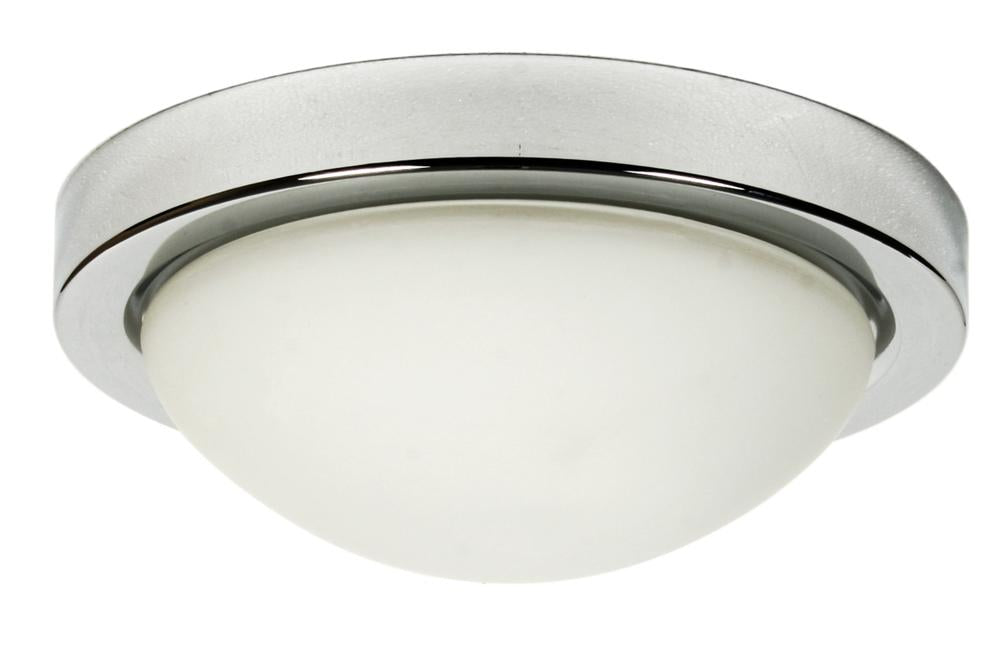 Plafonnier Roda 2 lumières chromé, verre (réf. 13-96923)
