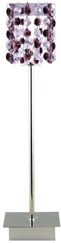 Lampe à poser Classic chromée et bordeaux, cristal