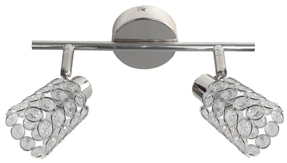 Plafonnier York 2 lumières chromé, cristal