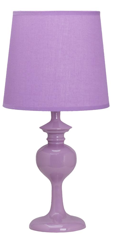 Version lilas de la lampe à poser, abat-jour et base céramique de même teinte.