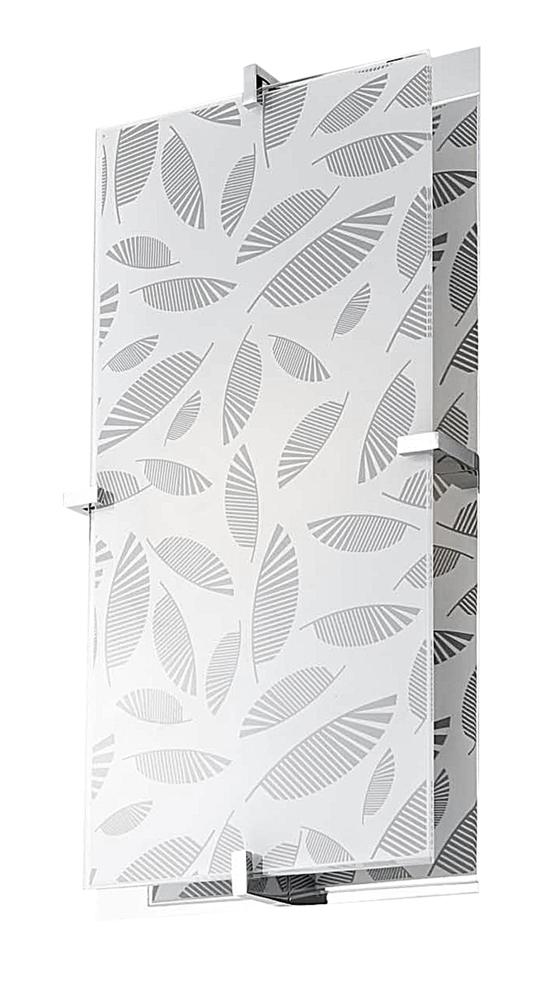 Plafonnier Fikus 2 lumières chromé, verre, L 40 cm