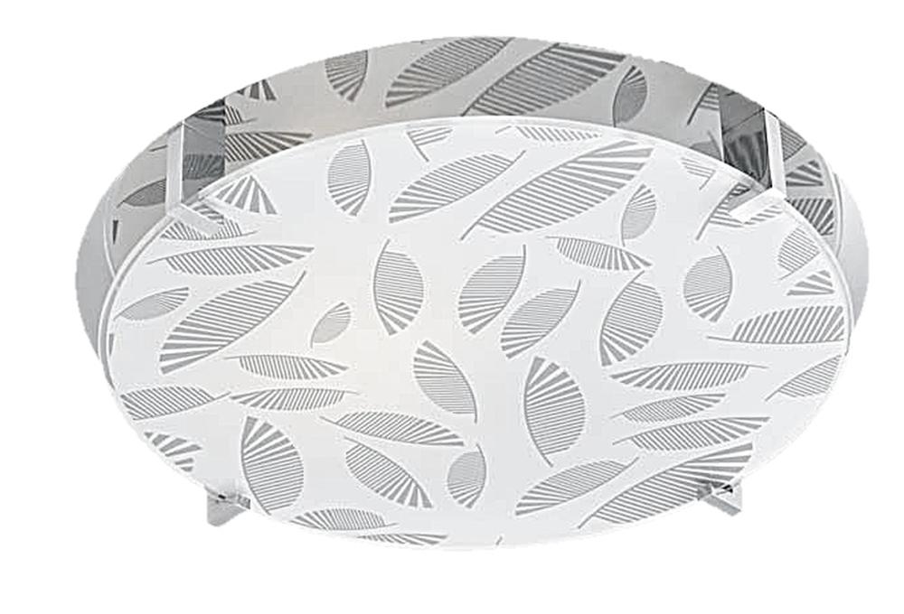 Plafonnier Fikus chromé, verre, L 30 cm