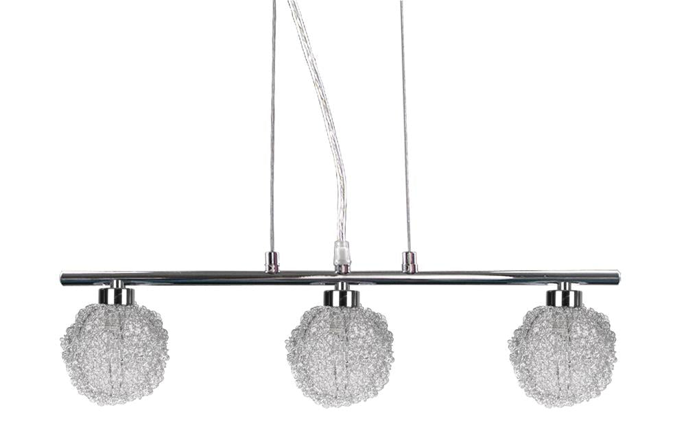Suspension Wind 3 lumières chromée