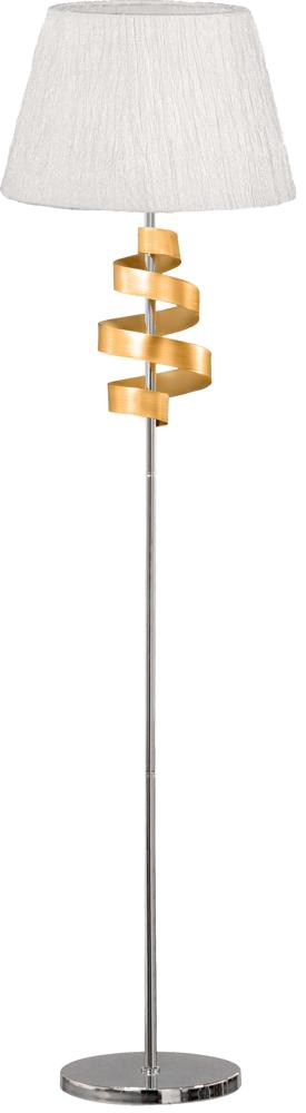 Lampadaire Denis chromé et doré, tissu