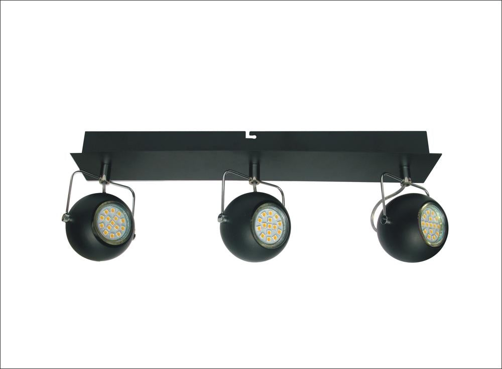 Suspension Tony 3 lumières noire