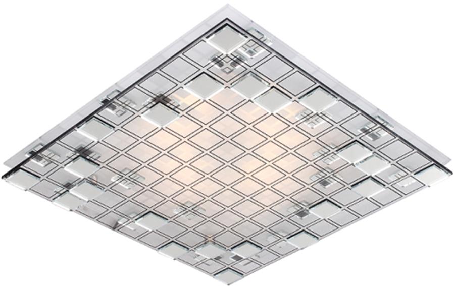 Plafonnier Mosaic 2 lumières argenté, verre