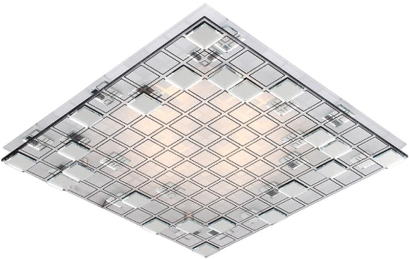 Plafonnier Mosaic 2 lumières argenté, verre