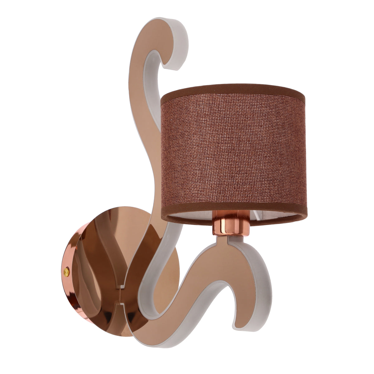 Applique murale LED Ambrosia 3 cuivrée, tissu, L 10 cm