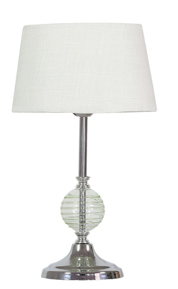 Lampe à poser Fero chromée et verte, tissu