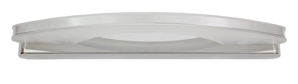 Applique murale LED ovale en métal chromé photographiée de face sur fond blanc