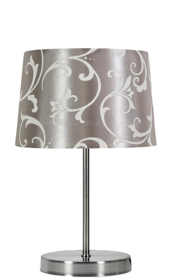 Lampe à poser Arosa grise, tissu