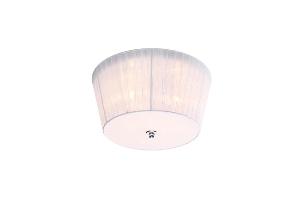 Plafonnier LED Camea 3 lumières blanc, tissu
