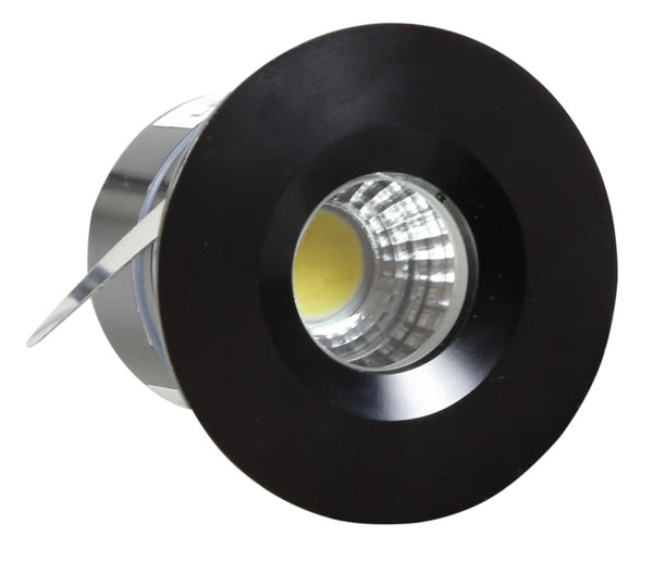 Spot encastrable LED SH-14 étanche rond noir, verre