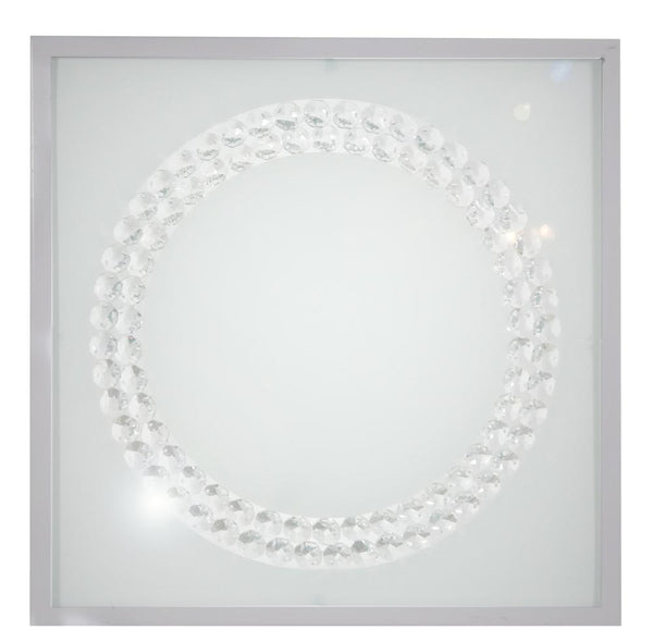 Plafonnier LED Lux nickel satiné, verre (réf. 10-60679)