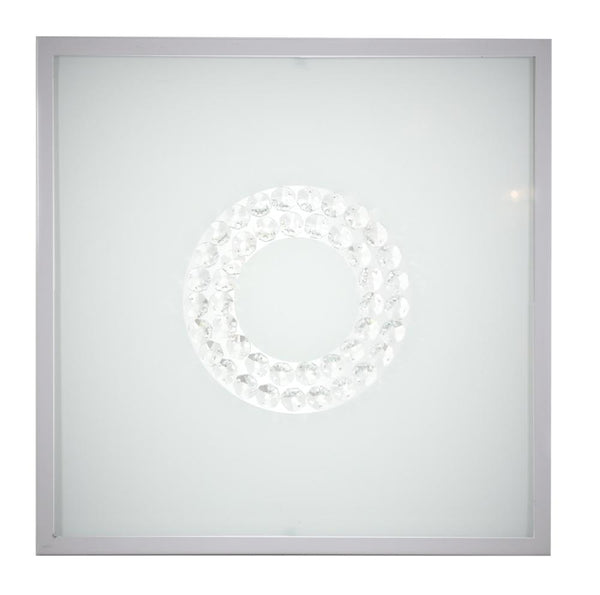 Plafonnier LED Lux nickel satiné, verre (réf. 10-60686)